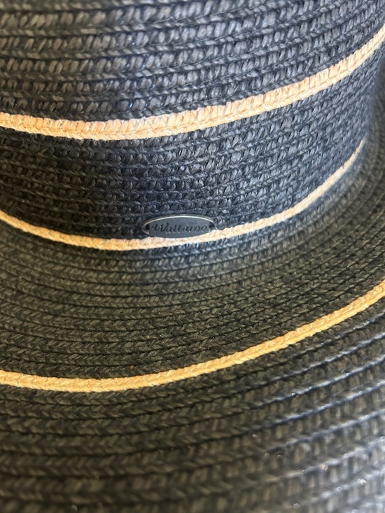 Savannah Black and Natural Straw Wide Brim Sun Hat main image 4